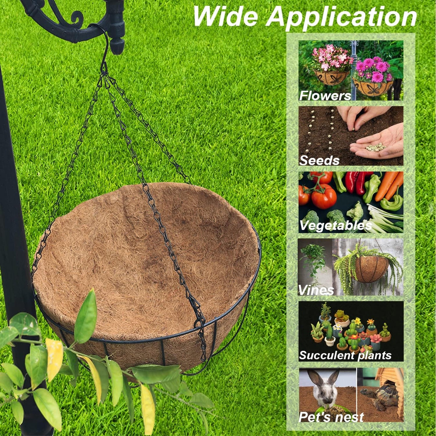 EROCK 2Pcs Coco Liners for Planters Hanging Basket, Round 8/10/12/14/16 inch Thick Coconut Coir Coco Fiber Liners for Planters Garden Patio Porch Window Plants Flowers Pot Indoor Outdoor (8 inch)