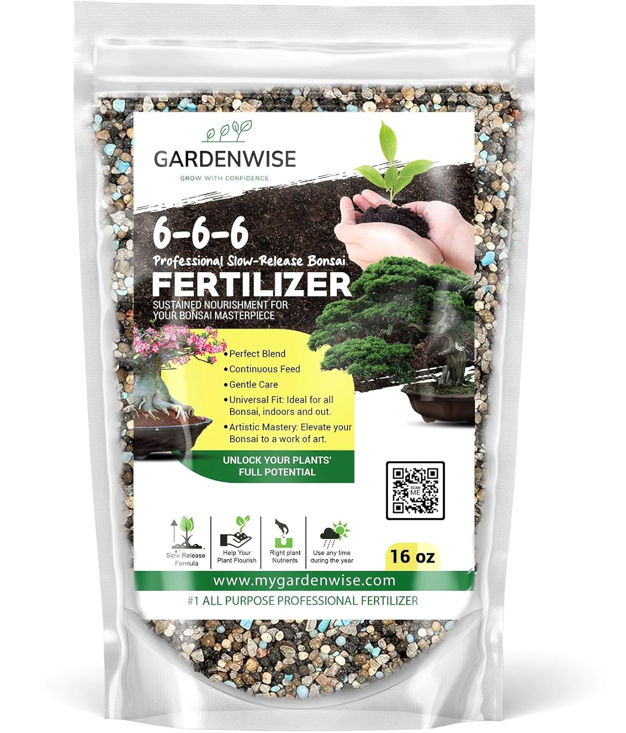 Bonsai Fertilizer Pellets – Slow-Release Bonsai Tree Fertilizer & Food for Compact Growth, Dense Branching & Healthy Roots | Ideal for All Bonsai & Money Tree (16 OZ)