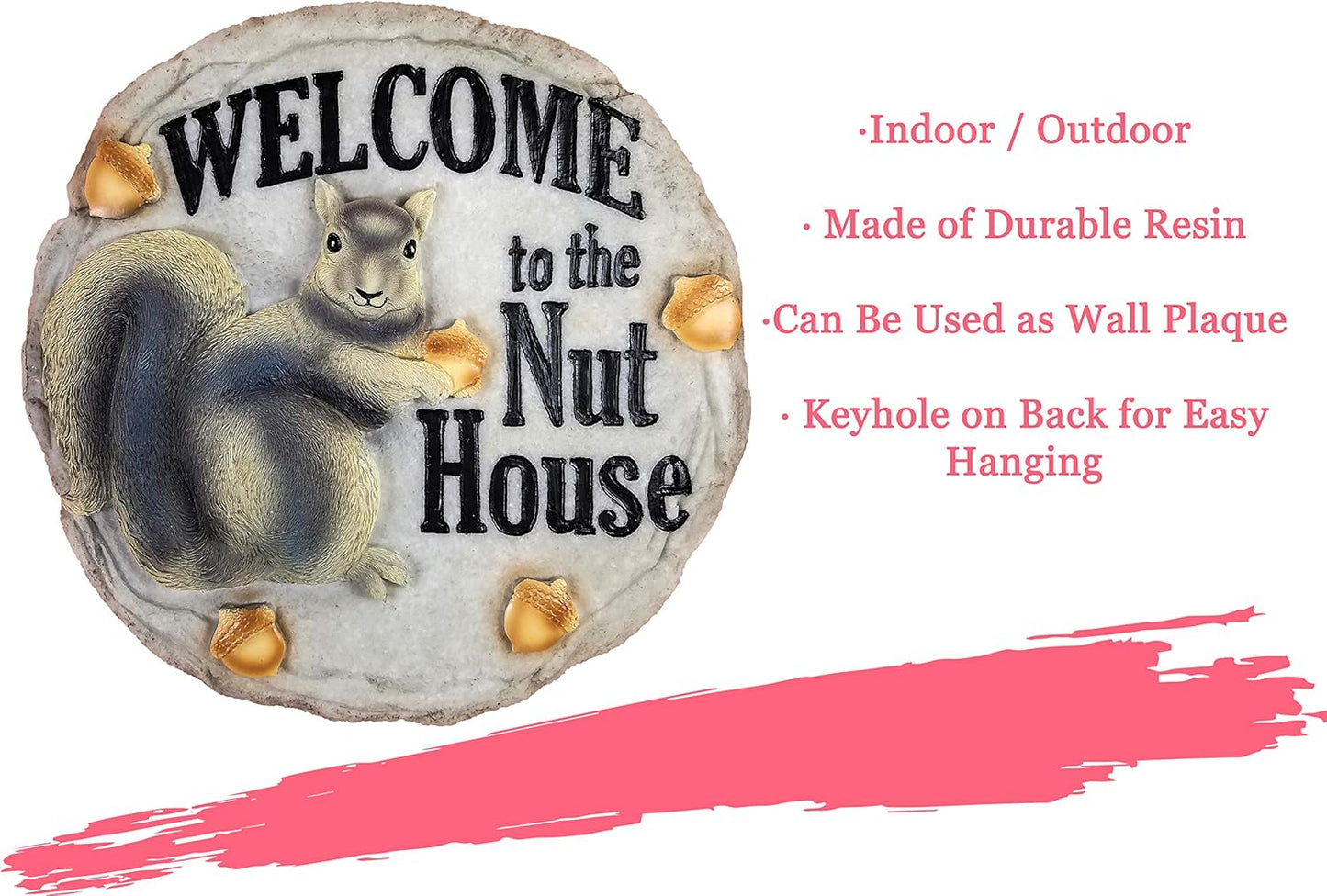 Spoontiques - Garden Décor - Nut House Stepping Stone - Decorative Stone for Garden