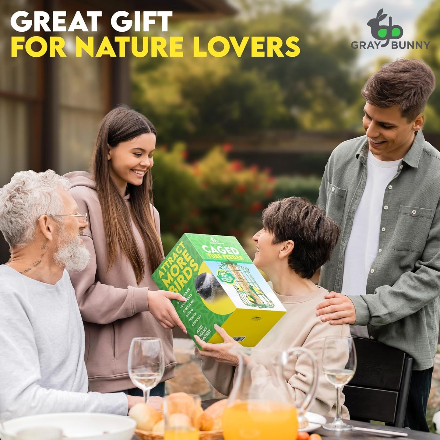 Squirrel Proof Bird Feeders for Outdoors Hanging (Premium Metal) 1.25 lb Capacity, Chew & Rust Proof, 4-Port Bird Feeder