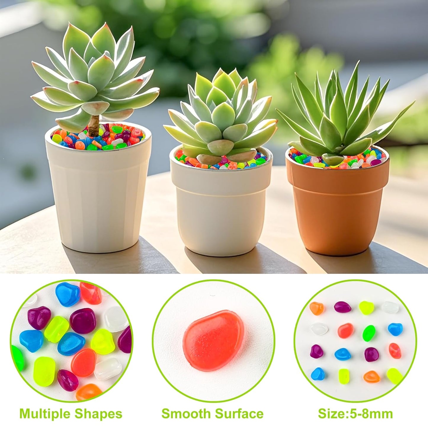 1000pc Glow in The Dark Stones Glow Pebbles for Outdoor Garden Luminous Pebbles Fish Tank Rocks Glow Stones Glowing Rocks Outdoor Luminous Stone for Patio Aquarium Walkway Driveway,Color