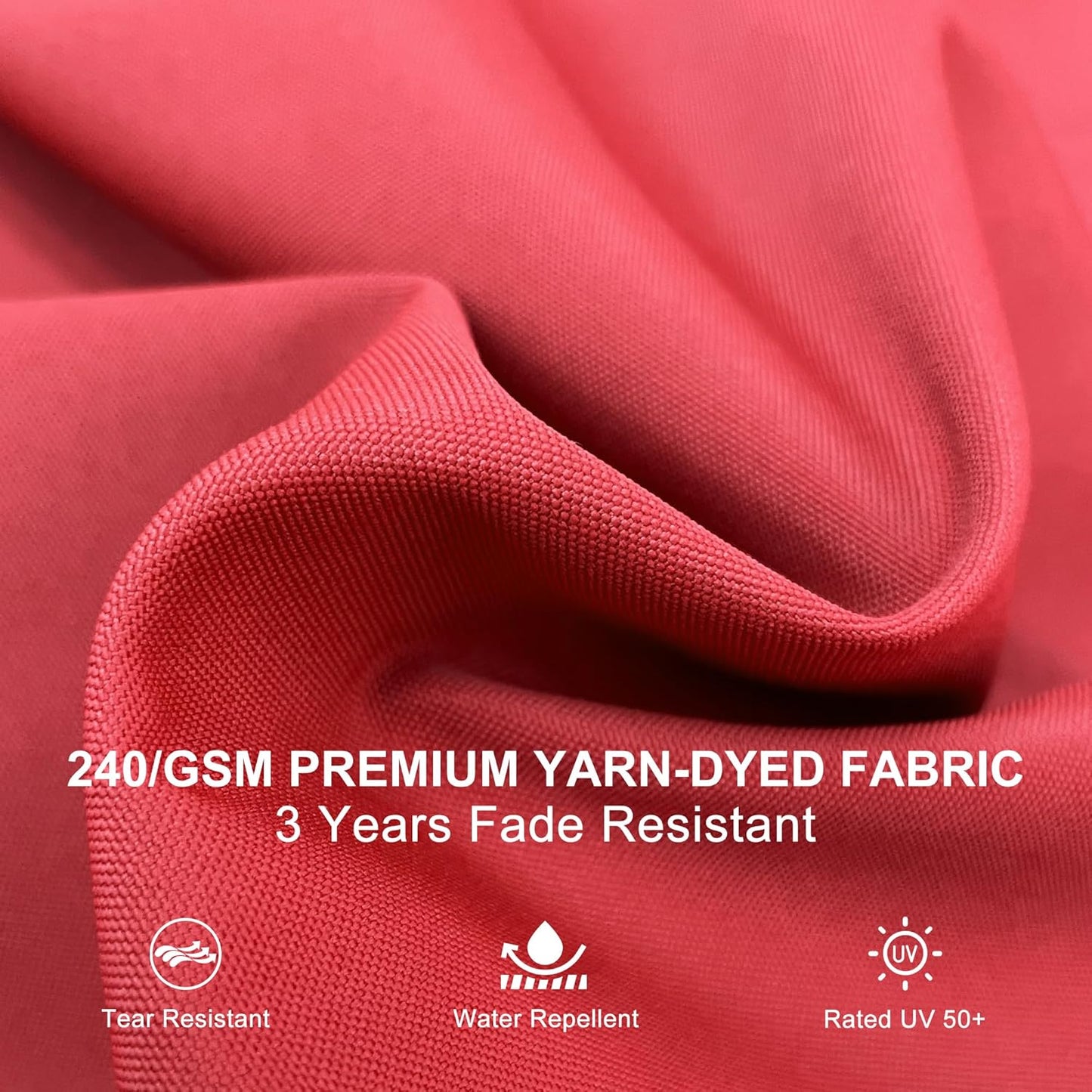 PURPLE LEAF Patio Umbrella 10 Feet Outdoor Round Umbrella Large Cantilever Umbrella Windproof Offset Heavy Duty Sun for Garden Deck Pool Patio, Terra