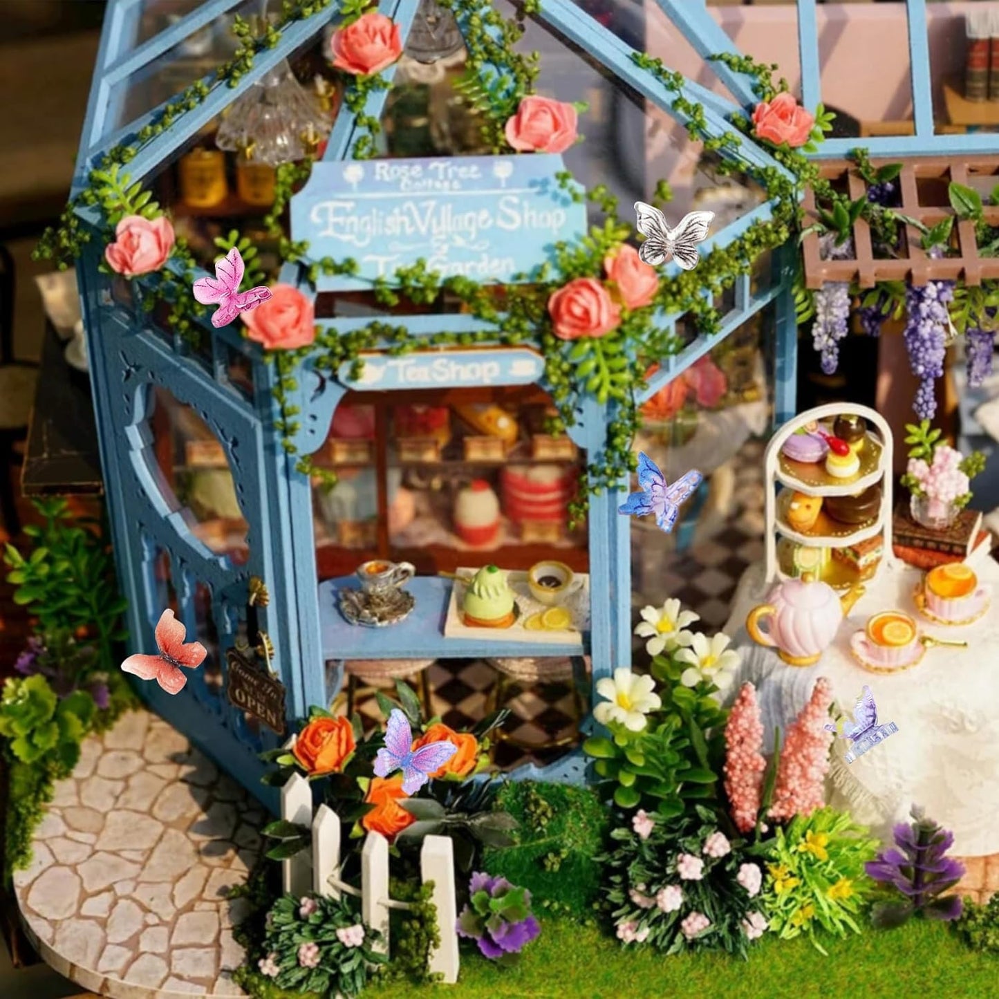 60Pcs Mini Resin Butterflies, Miniature Dollhouse Accessories Tiny Butterflies for Crafts, Mini Resin Animals Figurines for DIY Fairy Garden Dollhouse Micro Landscaping Decoration