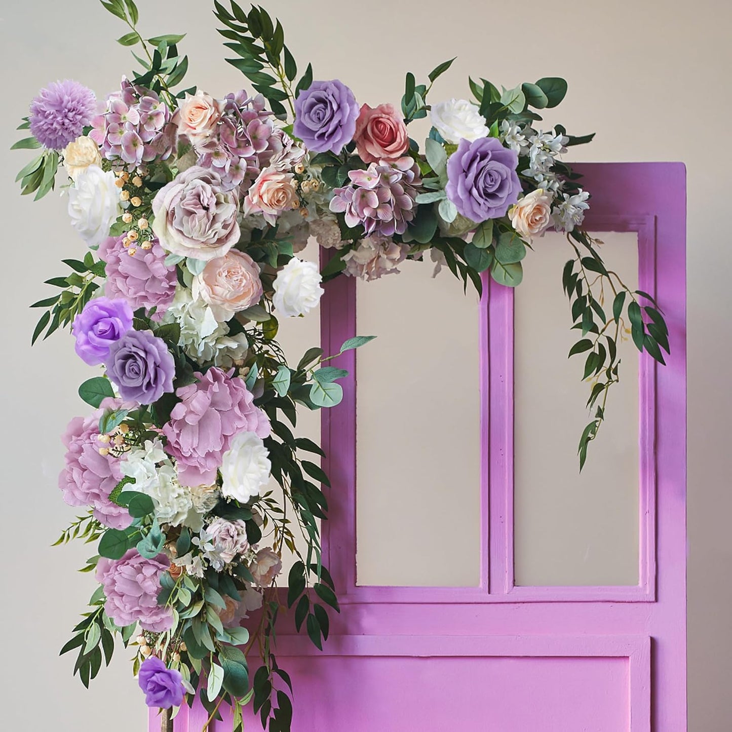 AGIRL Artificial Flowers Combo Silk Mix Purple Fake Flowers with Stems for DIY Wedding Bouquets Centerpieces Arrangements Table Chair Decor Baby Shower Home Decor