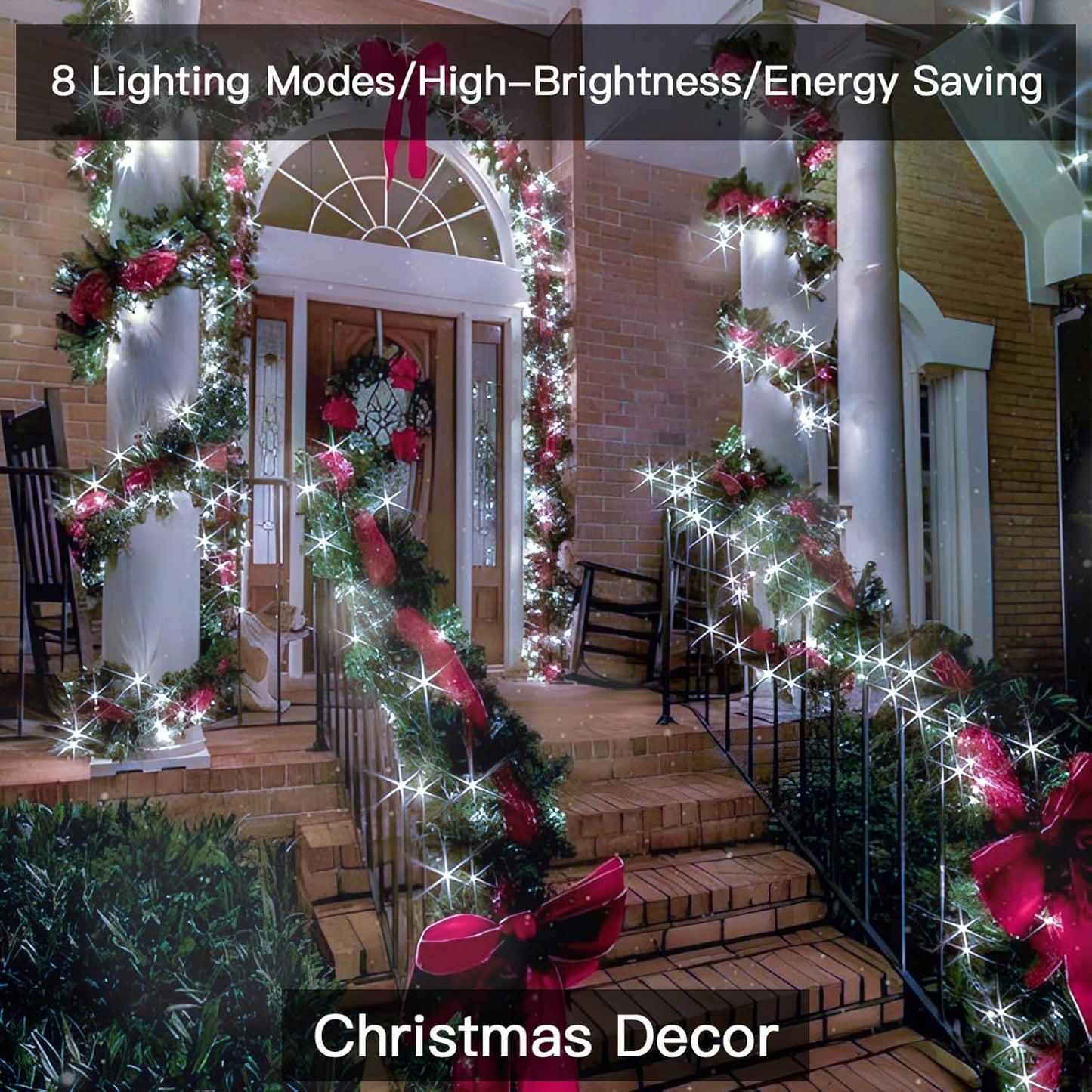 suddus Solar Fairy Lights Outdoor Waterproof, 2 Pack 33ft 100 LED Solar Twinkle Lights, 8 Modes White Solar Christmas Lights for Backyard Trees Patio Deck Garden Birthday Party Wedding Decorations