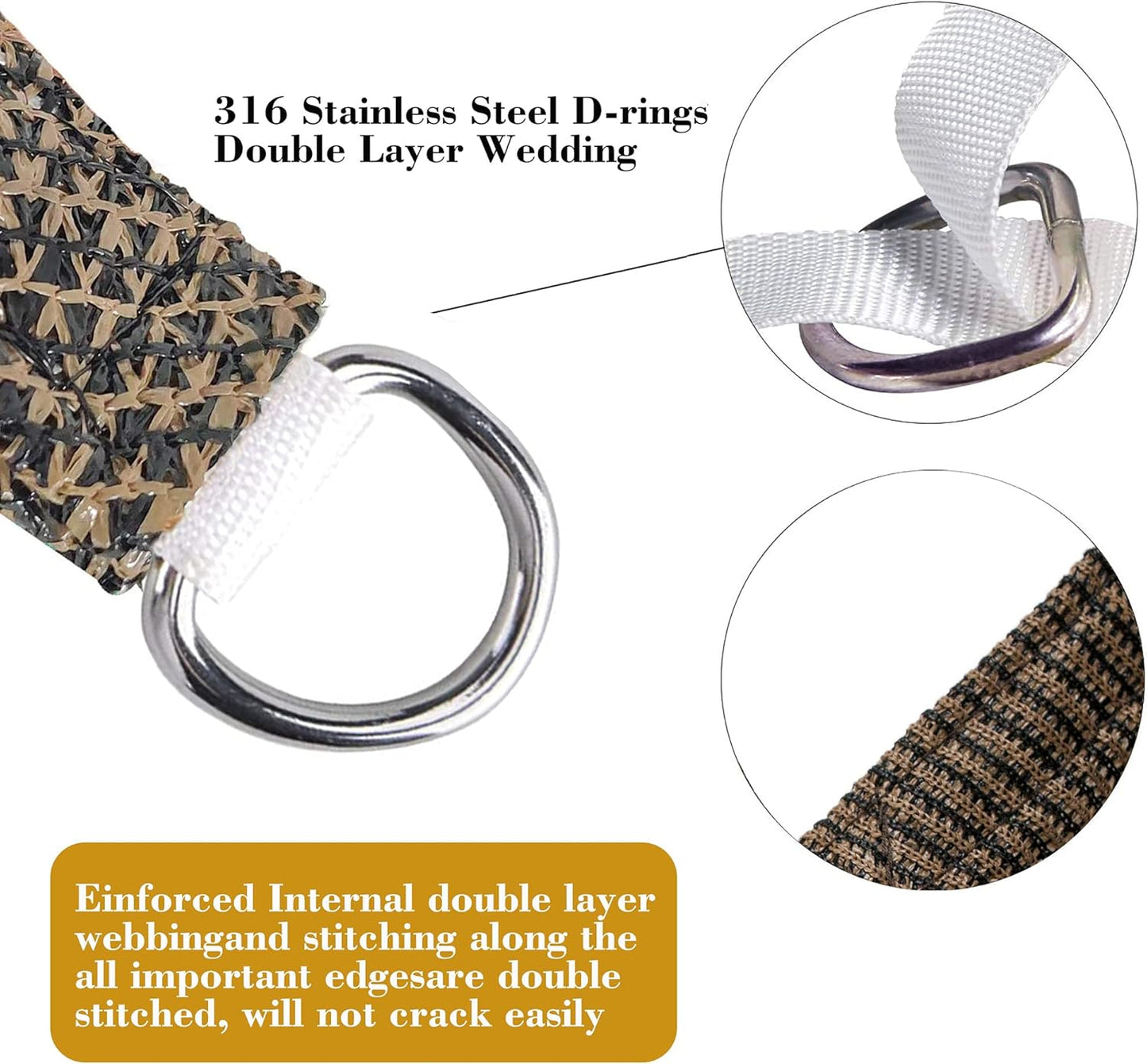 11' x 11' Brown Square Sun Shade Sail SSP1212 Canopy Durable Fabric UV Block Awning,We Make Custom Orders