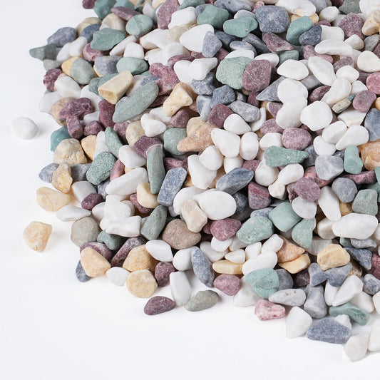 10 lbs Pea Gravel for Plants, Aquarium, Fish Tank, 3/8 inch Decorative Pebbles for Indoor Plants, Succulent, Bamboo, Vase, Drainage Rocks for Potted Plants, Top Dressing, Mixed Color