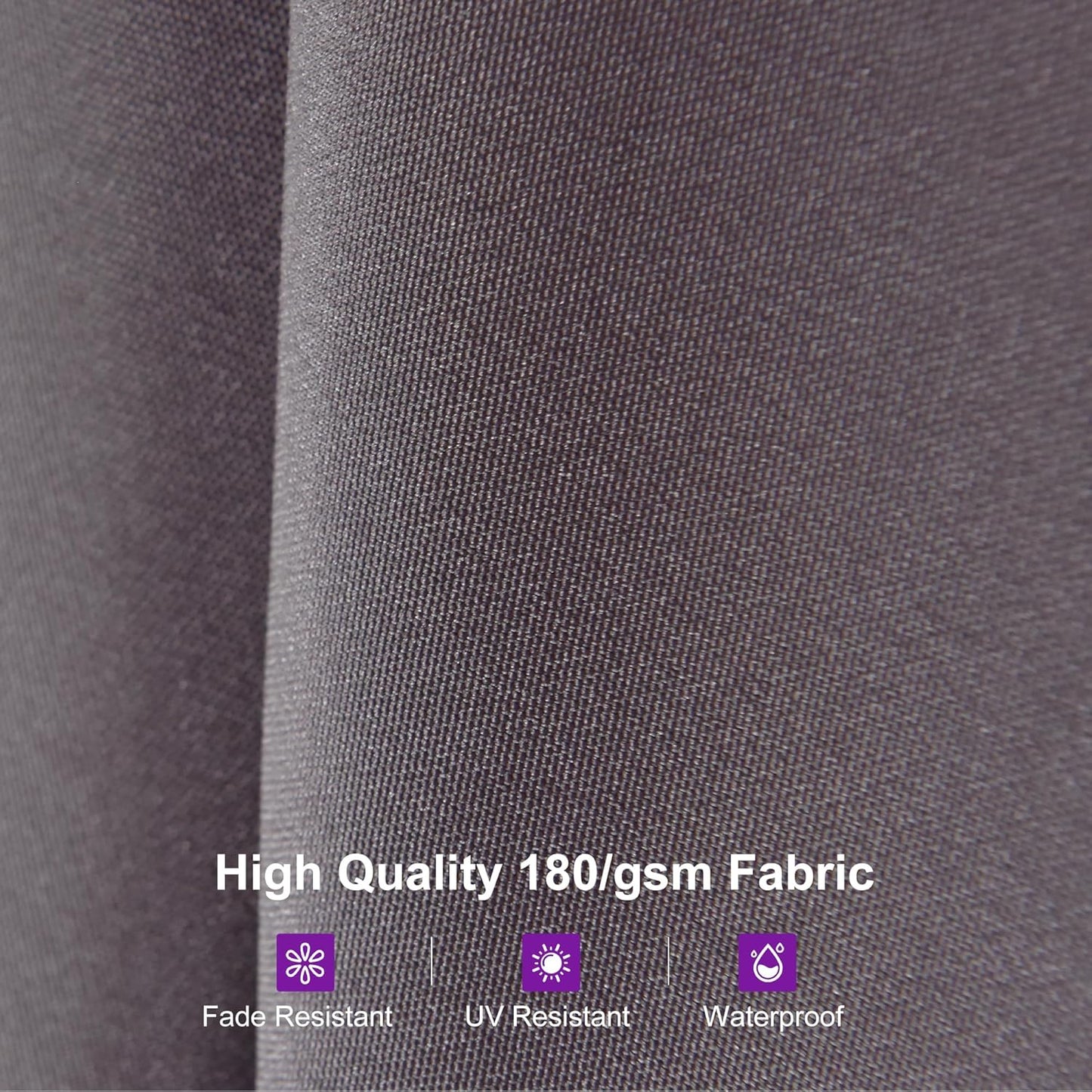 PURPLE LEAF 14ft Patio Umbrella with Solar Lights Outdoor Double-Side Market Umbrella with Base Included Rectangle Table Umbrella for Pool Garden Backyard, Light Grey