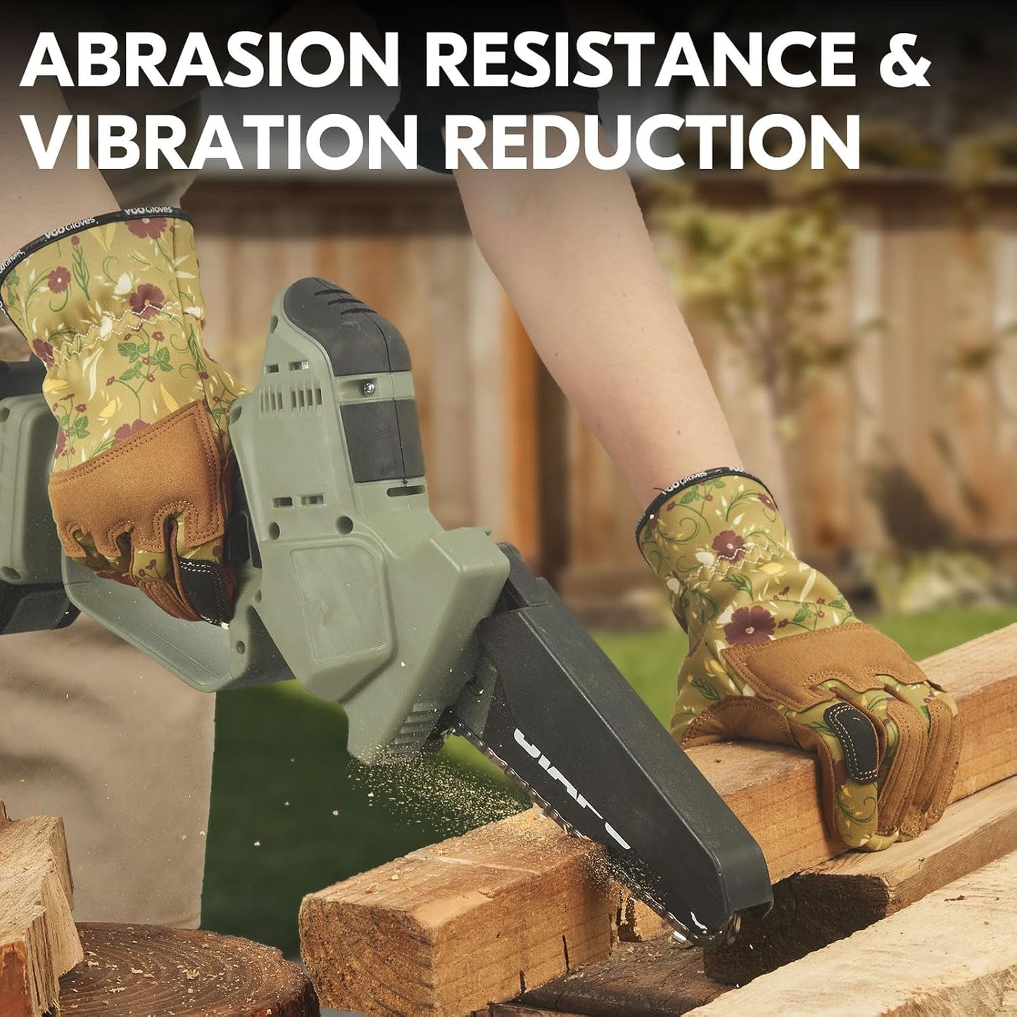 Vgo... 1Pair Gardening Gloves for Women, Goatskin leather Thorn Proof Working Gloves for Weeding, Digging, Raking, Pruning and Planting,Touchscreen (L,Light Green,GA7471)