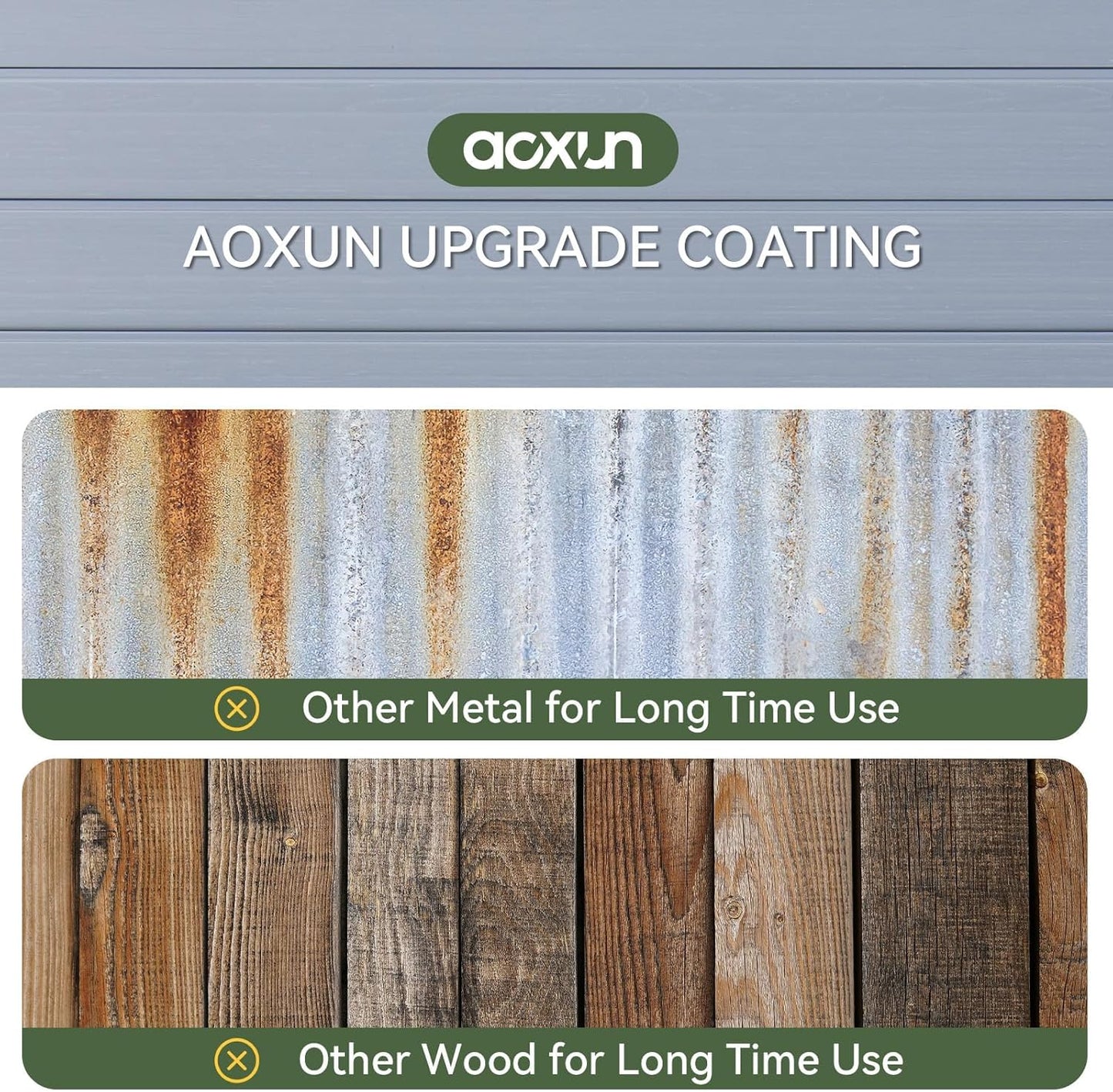 Aoxun 6X8 FT Resin Outdoor Storage Shed with Floor, Plastic Garden Shed with Lockable Door and Window, Tools House to Store Patio Furniture, Bike Accessories, Garbage Can and Lawn Mower - Grey