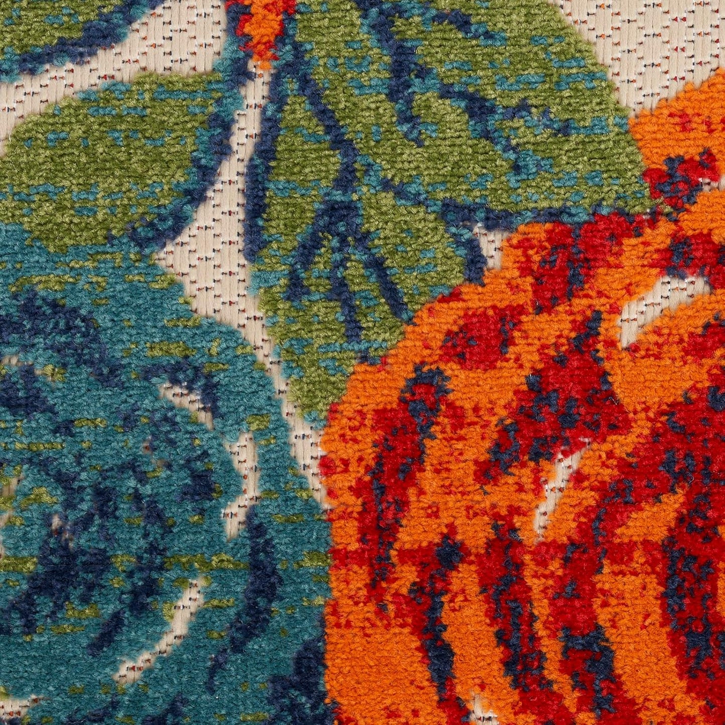 Nourison Aloha Indoor/Outdoor Ivory Multicolor 2'3" x 8' Area -Rug, Easy -Cleaning, Non-Shedding, Bed Room, Living Room, Dining Room, Backyard, Deck, Patio (2x8)" }