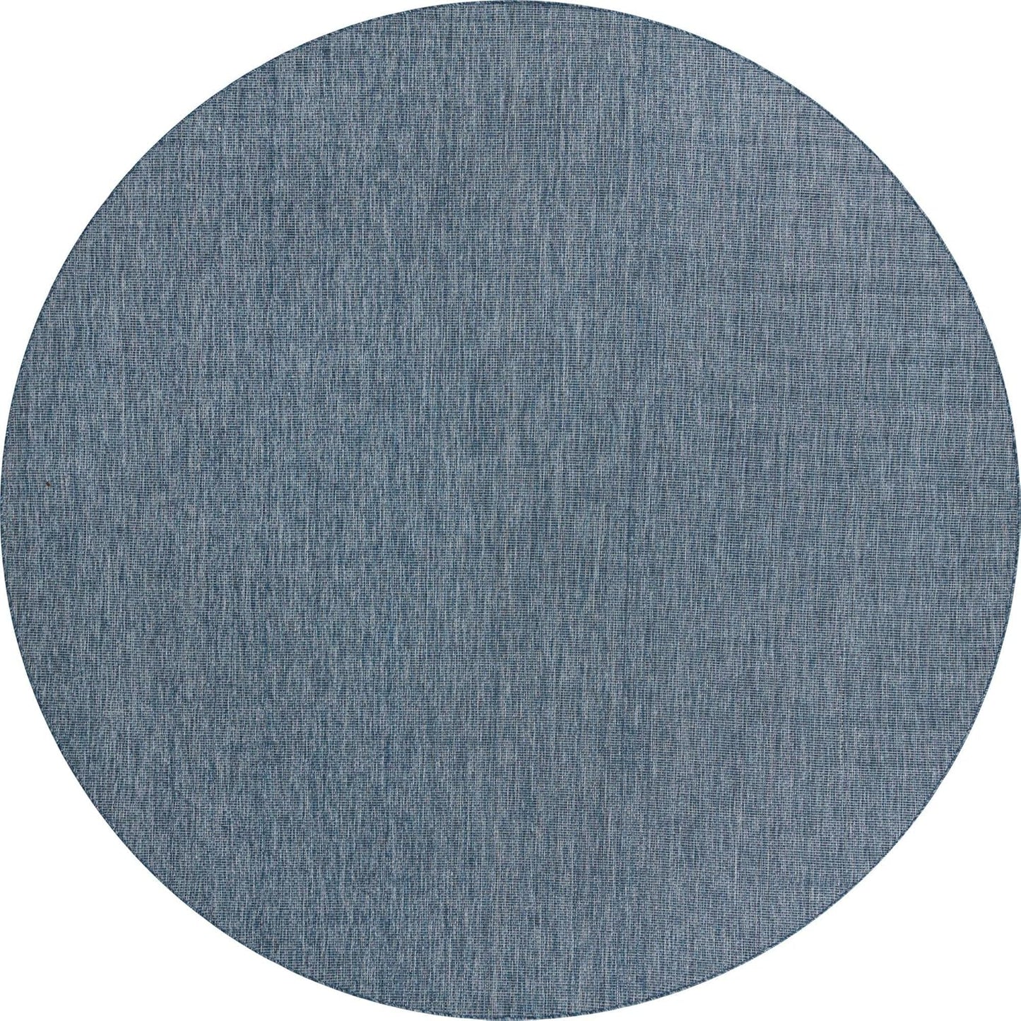 Unique Loom Collection Casual Transitional Solid Heathered Indoor/Outdoor Flatweave Area Rug (13' Round, Blue/Navy Blue)