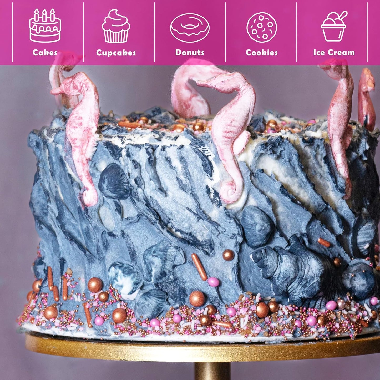 Strawberry & Wisteria Luster Dust for Baking (2 Pack) – Edible Glitter for Cake Decorating, Fondant, Cupcakes, Drinks & Desserts – Kosher, Vegan, Food-Safe Luster Dust - 2 grams, Highly Concentrated