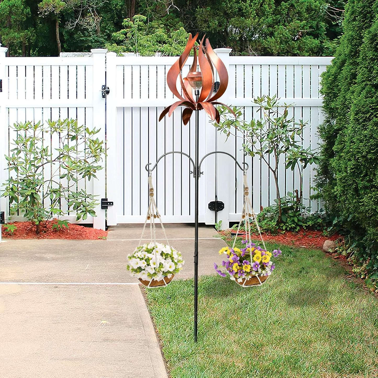 J-Fly Solar Wind Spinners Outdoor Garden Spinner Solar Spinning Windmill Super Large Spinning Garden Ornaments Perfect for Patios, Lawns Or Gardens 83 Inch