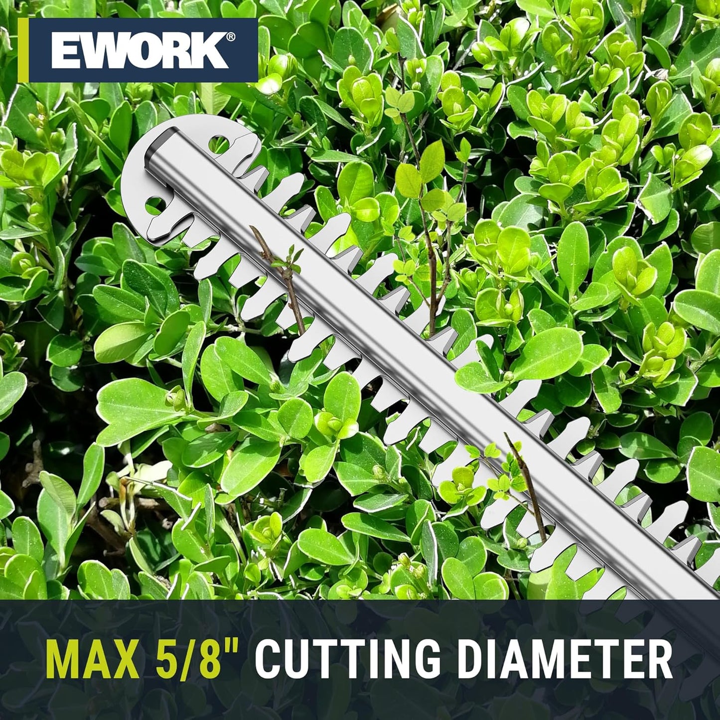 EWORK Hedge Trimmer Cordless 22-Inch Electric Bush Trimmer, 5/8" Cutting Capacity, 20V Battery Powered Lightweight Handheld Shrub Trimmers with Battery and Charger for Garden, Yard