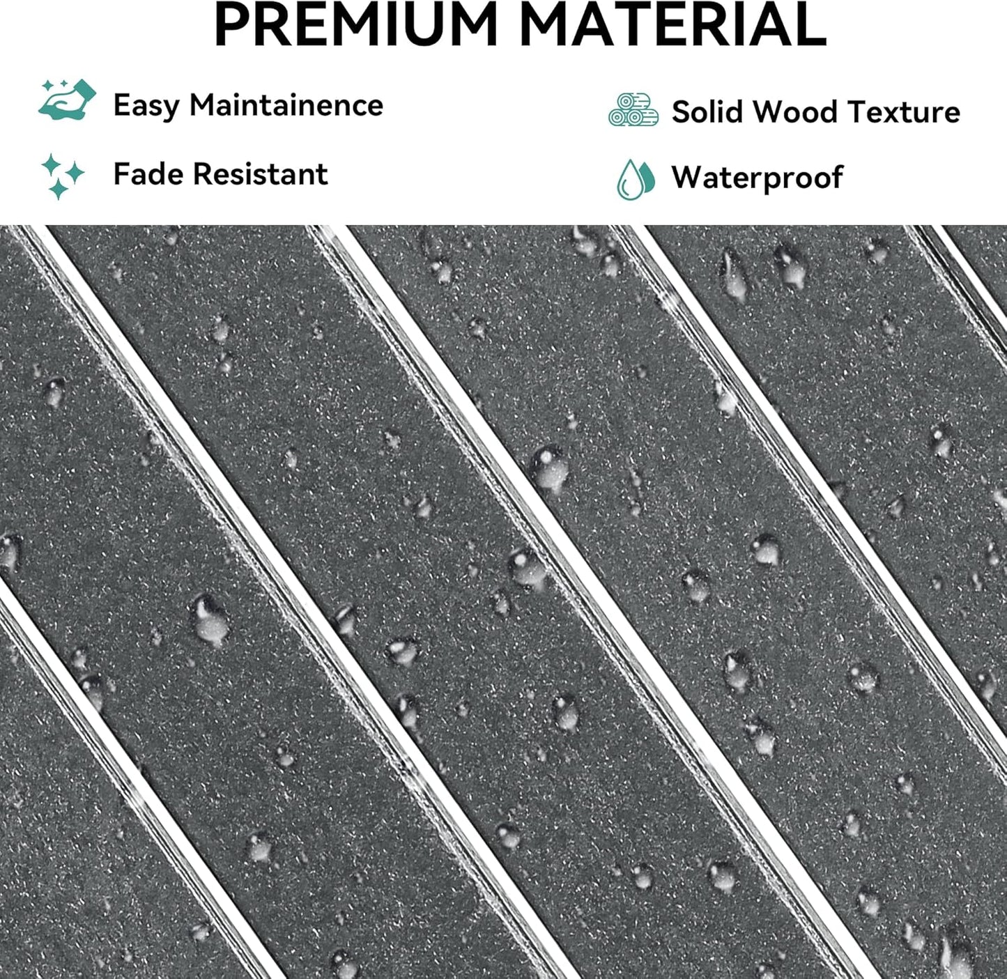 YITAHOME Garden Bench, All Weather Outdoor Bench for 2-3 Persons, Fade/Rot Resistance Patio Benches for Park, Porch, Patio & Backyard (Grey)