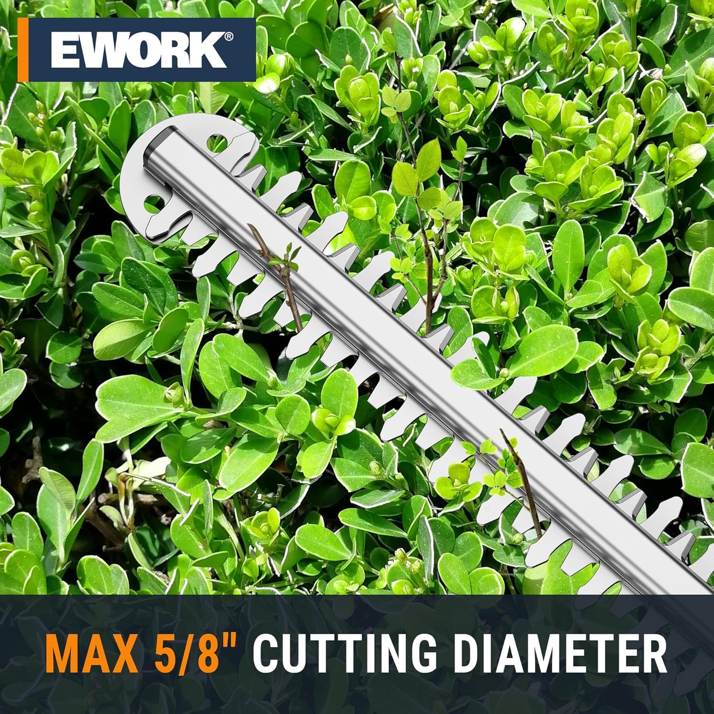 EWORK 20V Cordless Hedge Trimmer 22-Inch Electric Bush Trimmer, 5/8" Cutting Capacity, Battery Powered Lightweight Handheld Shrub Trimmers with Battery and Charger for Garden, Yard