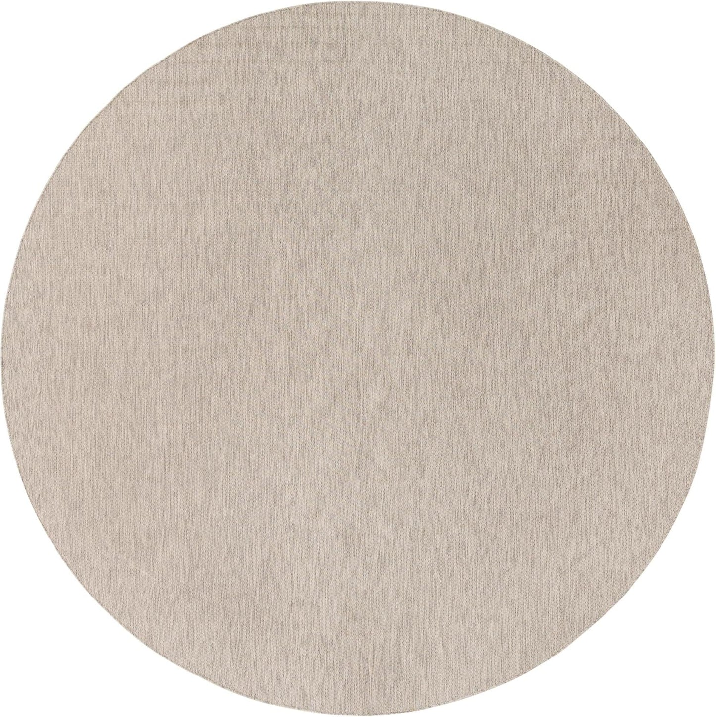 Unique Loom Collection Casual Transitional Solid Heathered Indoor/Outdoor Flatweave Area Rug (13' Round, Light Gray/Ivory)