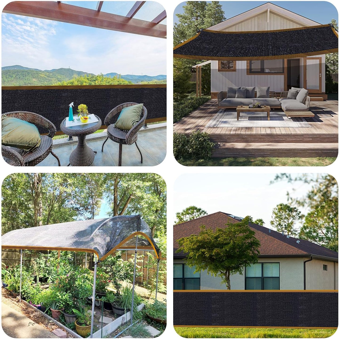 QLOFEI Shade Cloth for Garden, 70% Sun Screens for Patio Pergola Outdoor, Easy to Hang Mesh Tarp Shade Cloth with Grommets, Shade Neting Cover for Kennel Chicken Coop Plant Shade Sail, 4x8 FT