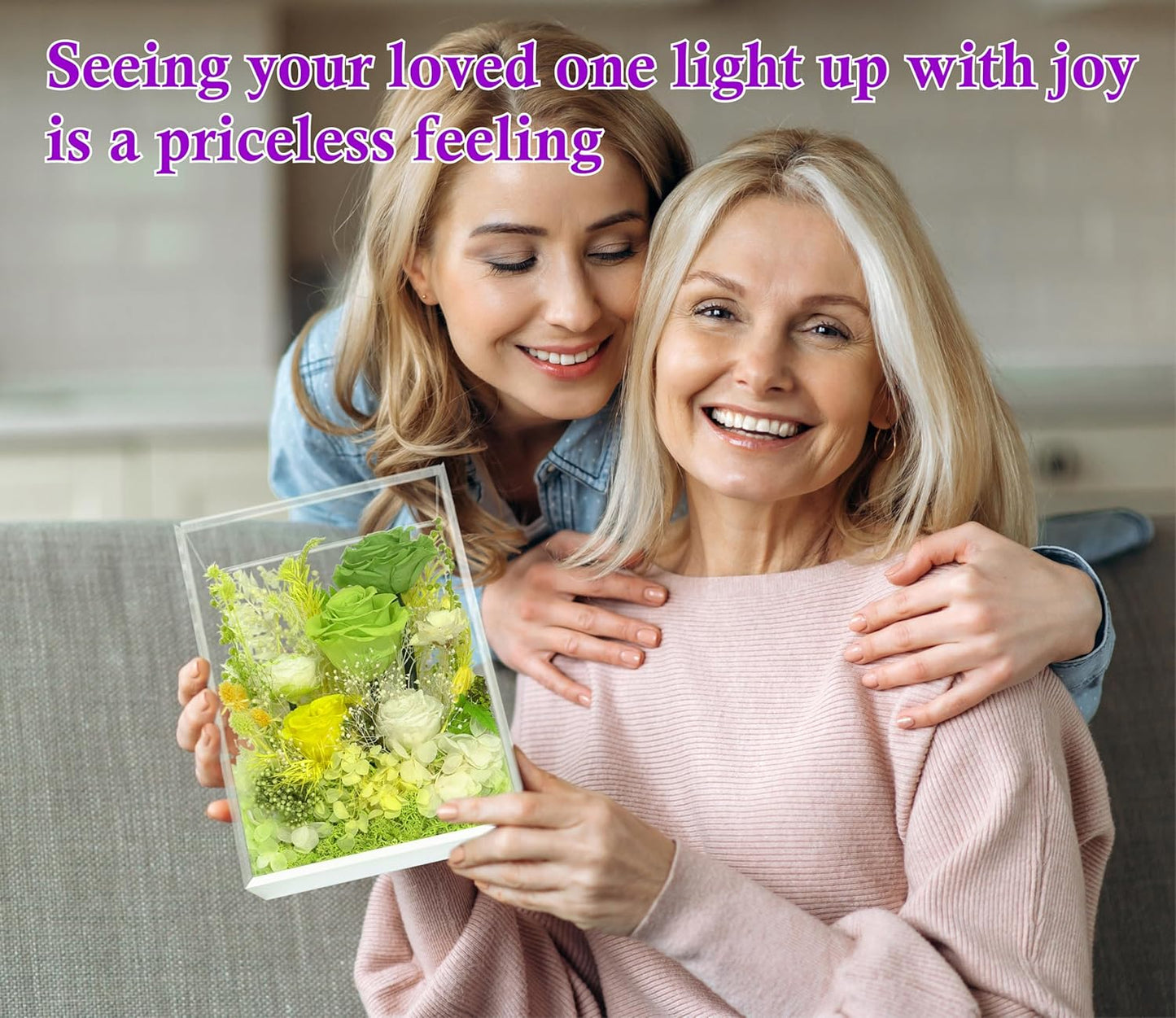 Valley of Rain & Forest Long-Lasting Real Flowers, Handcrafted Preserved Rose Bush For you to Send Love for All Occasions, Floral Arrangement for Indoor Decoration (Green Rose Spring-themed)