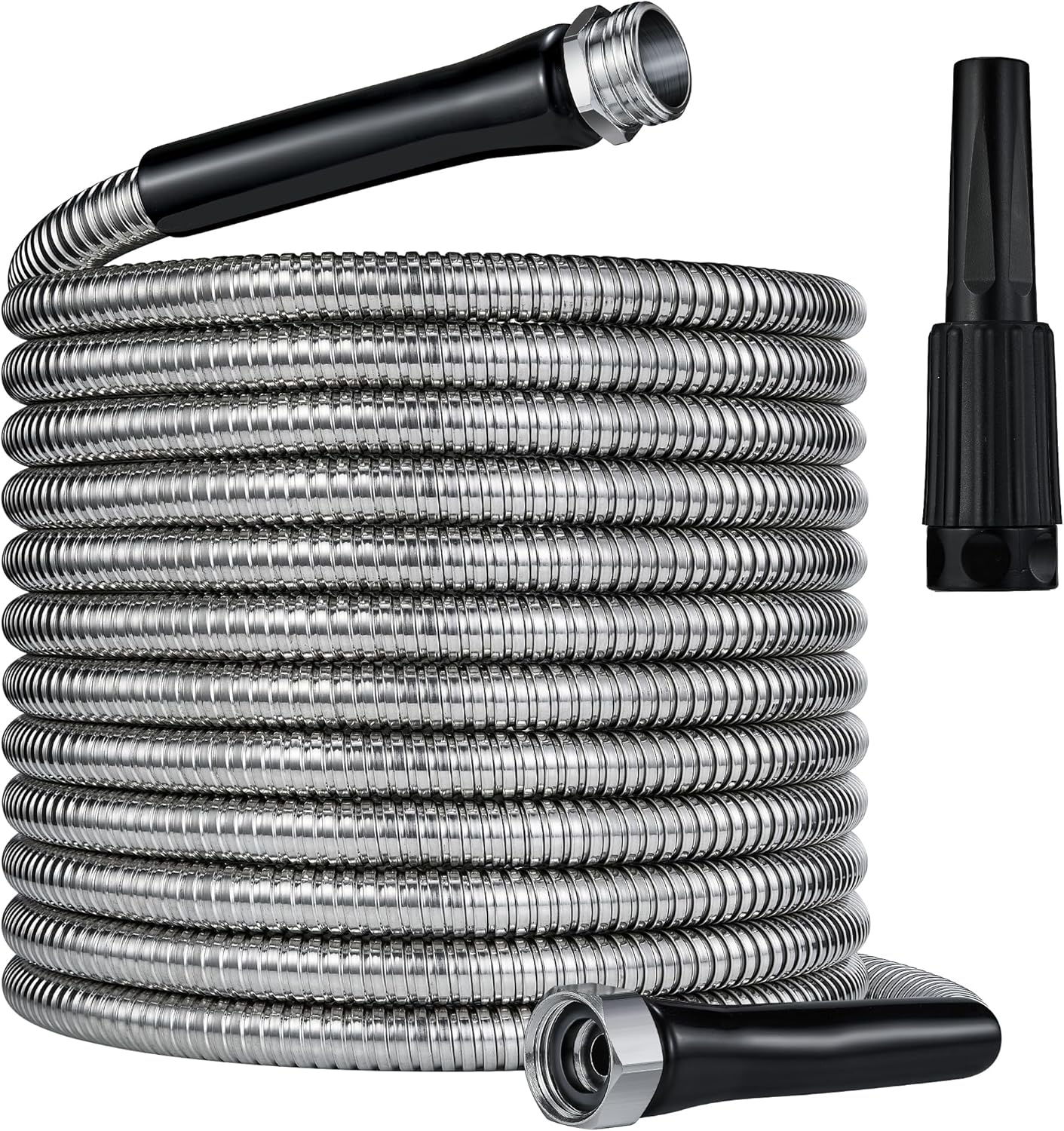 100FT 304 Stainless Steel Garden Hose-2025New Upgraded Quality Metal Expandable Hoses With 3/4 Solid Fitting,Sturdy and Lightweight, Kink-Free, Rust Proof & Ultra-Durable Water Hose For Yard Camper