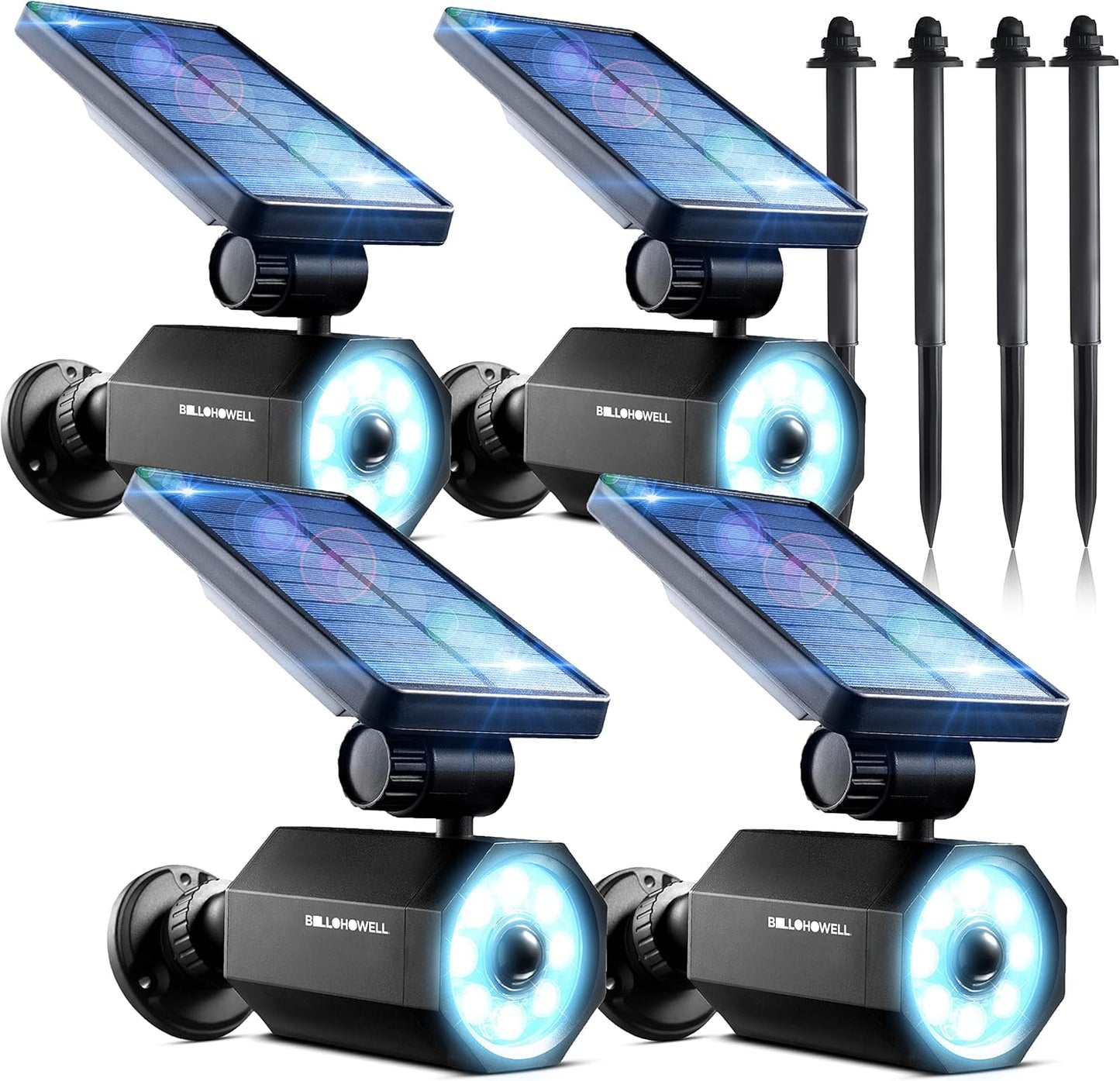 Bell+Howell Bionic Spotlight Motion Solar Spot Lights Outdoor Waterproof, Solar Landscape Lights, Outdoor Solar Yard Lights Weather Resistant, Super Bright LED Lights, for Garden, Lawn As Seen On TV