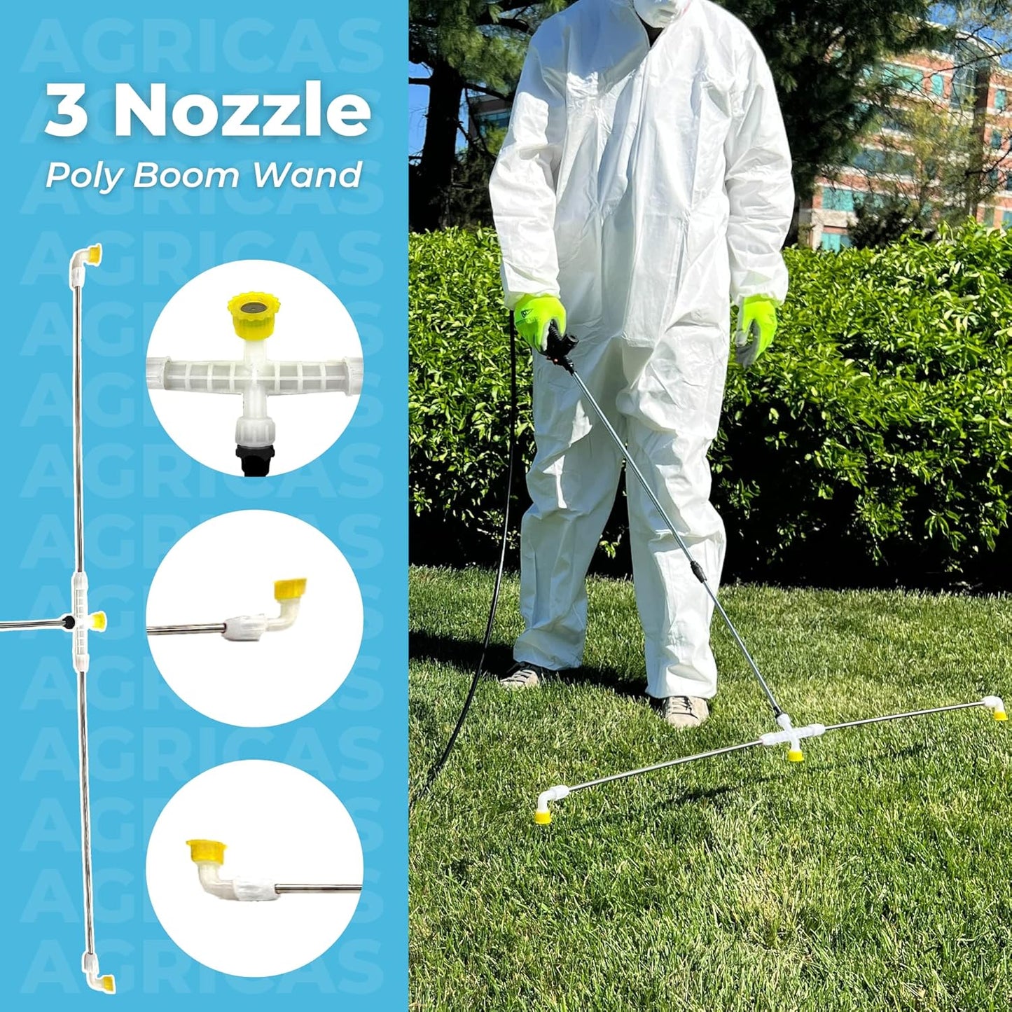 10.5 Gal Battery Powered Sprayer with Double Professional Pump with Wheels, Multifunctional and Portable Weed Sprayer for Lawn & Garden with Adjustable HD Wand and Nozzles