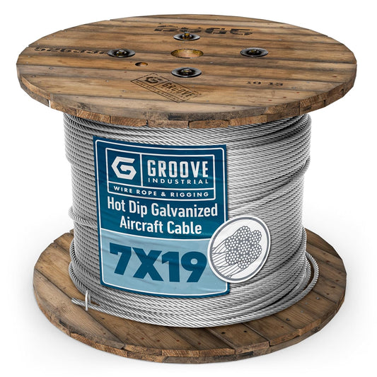1/4’’ 7x19 Hot Dip Galvanized Aircraft Cable – Steel Wire Rope - 5000 Feet