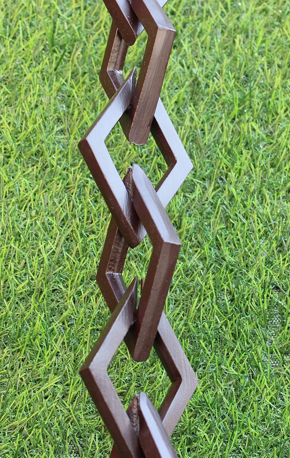 KAM Home Diamond Links Rain Chain with Installation Kit (Brown, 12)