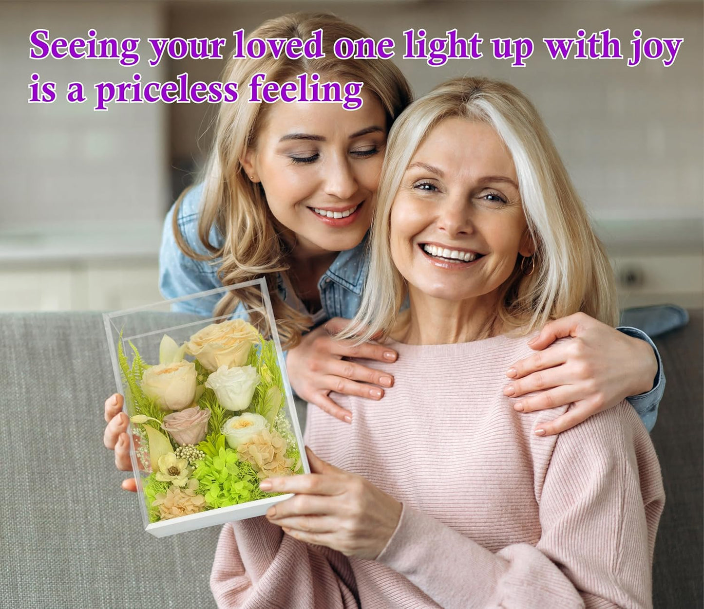 Valley of Rain & Forest Long-Lasting Real Flowers, Handcrafted Preserved Rose Bush For you to Send Love for All Occasions, Floral Arrangement for Indoor Decoration, Champagne Yellow Rose Spring-themed