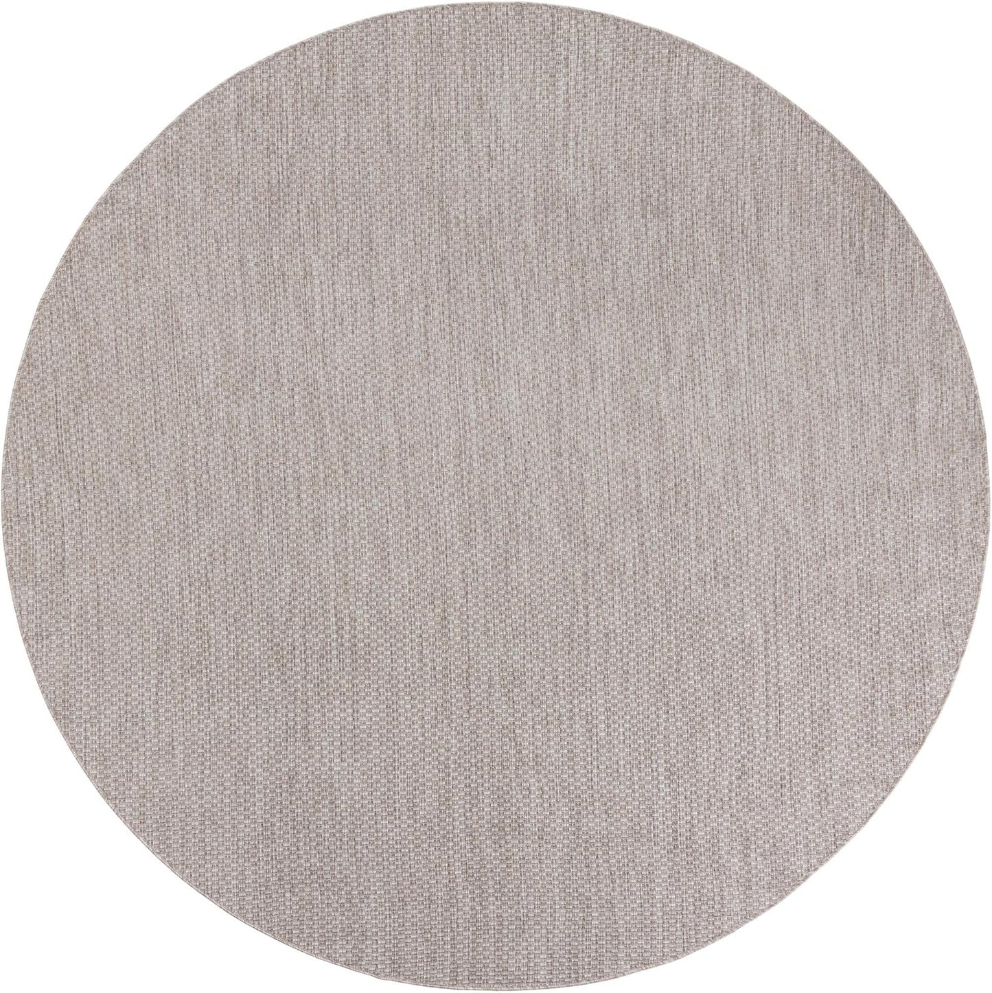 Unique Loom Outdoor Solid Collection Area Rug (7' 10" Round Beige/Ivory)