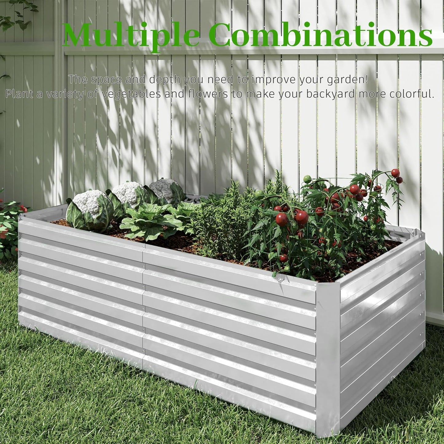 6x3x2 ft Raised Garden Bed, Large Metal Planter Raised Beds, Planters for Outdoor Plants for Vegetables, Flowers, Herbs, Fruits, and Succulents.(2 Pcs)