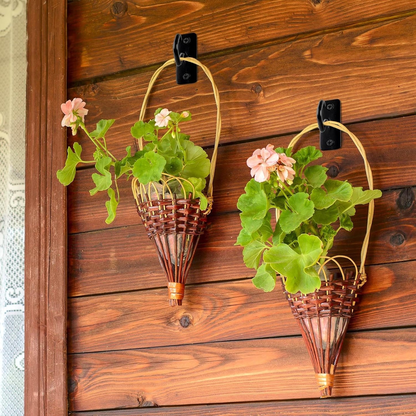 Ceiling Hooks for Hanging Plants: Iron Plant Bracket for Wall Mount - Metal Plant Hanger Indoor Hooks - 4 Pack