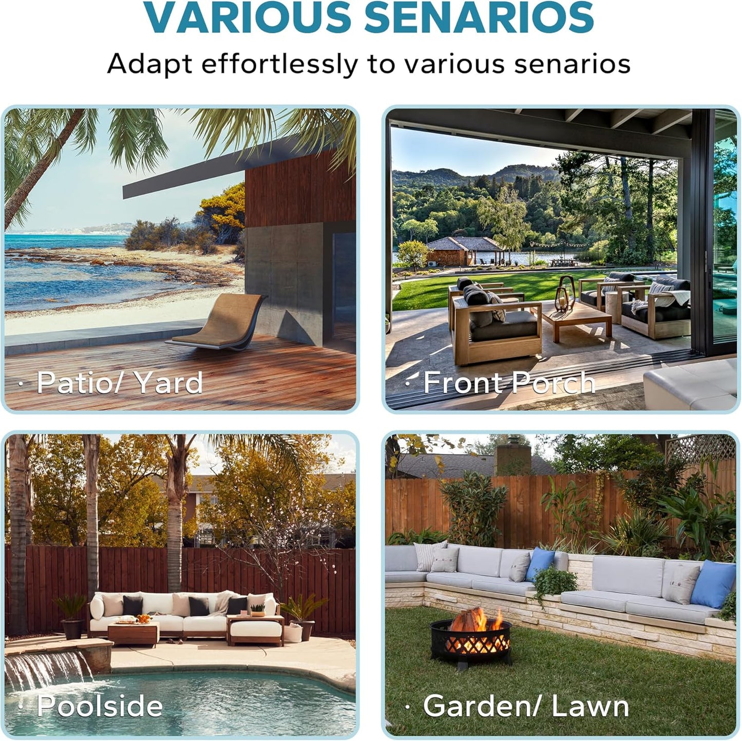 4 Pieces Patio Outdoor Conversation Furniture Set, 78" 3-Seat Couch, 2 Chairs, 47" Metal Coffee Table, Rattan Wicker Sofa with Washable Cushions for Garden, Deck (Navy Blue)