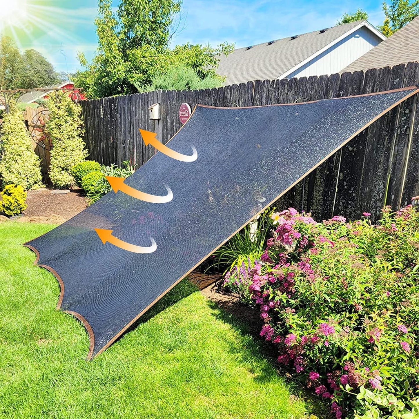 QLOFEI Shade Cloth for Garden, 70% Sun Screens for Patio Pergola Outdoor, Easy to Hang Mesh Tarp Shade Cloth with Grommets, Shade Neting Cover for Kennel Chicken Coop Plant Shade Sail, 4x8 FT