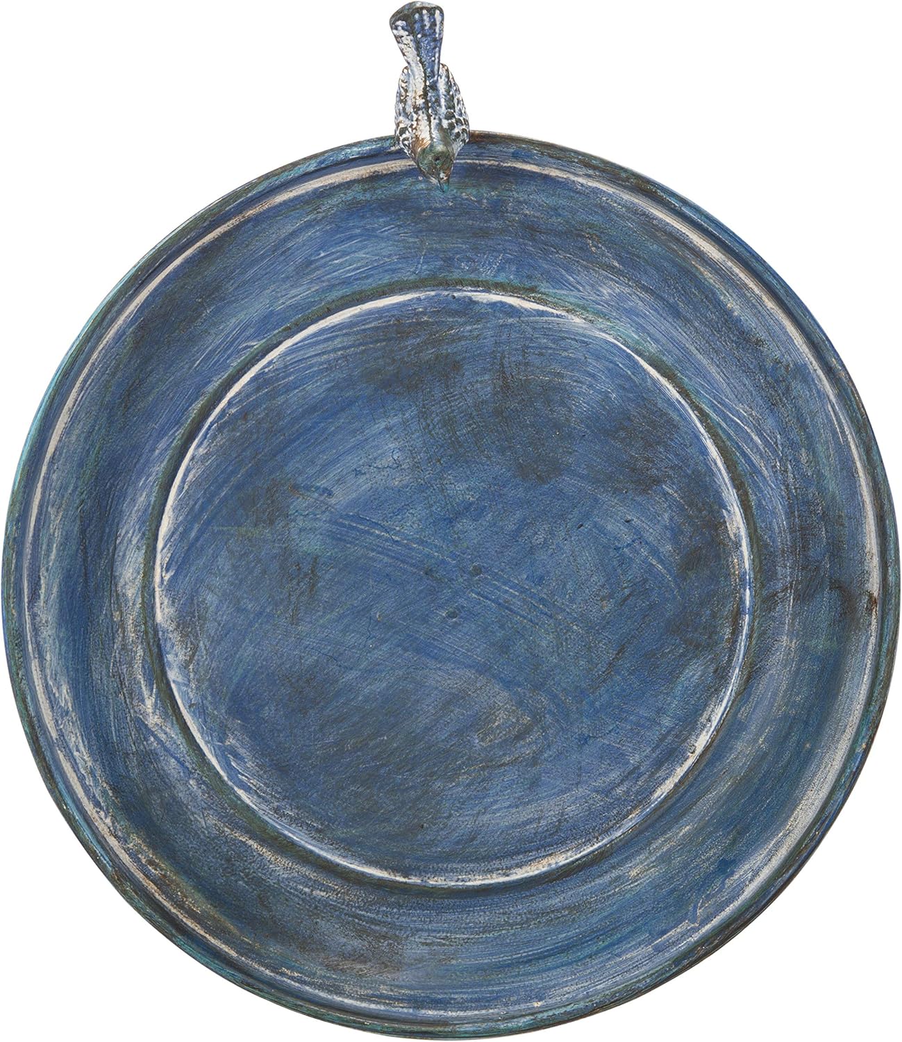 SAFAVIEH Outdoor Collection Ashlan Antique Blue Victorian Scroll Iron Garden Patio Backyard Charming Bird Bath