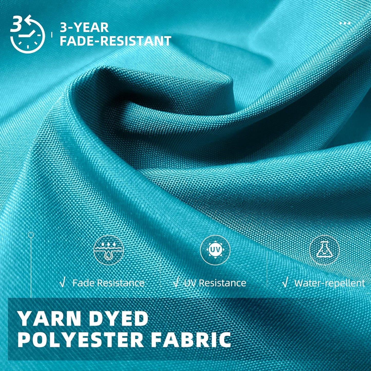 PURPLE LEAF 9' X 11.5' Patio Umbrella Outdoor Cantilever Rectangle Umbrella Aluminum Offset Umbrella with 360-degree Rotation for Garden Deck Pool Patio, Turquoise Blue