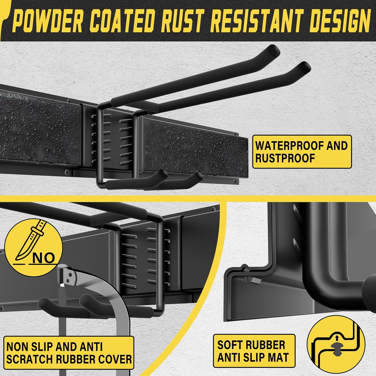 Garage Wall Organizer,12Pack Carries 600 lbs,Garden Tool Organizer 49.5in With Large Storage Space,Easy Assembly, Sturdy Design,for Efficient Tool Storage Garage Organization