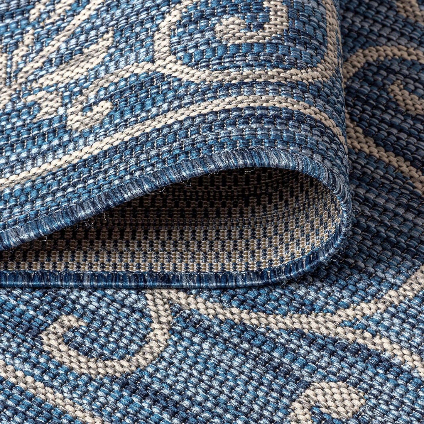 JONATHAN Y SMB106D-8TGN Charleston Vintage Filigree Textured Weave Navy/Gray 8' Octagon Indoor/Outdoor Area Rug, Non-Shedding, Stain Resistant,Fade Resistant, Easy-Cleaning for Backyard Patio, Porch