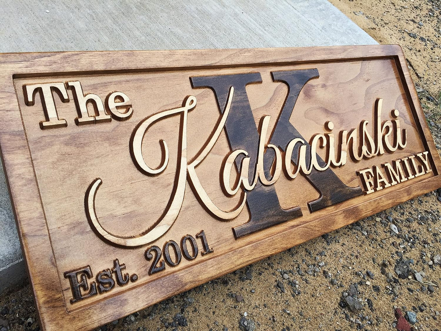 Personalized Family Name Sign Personalized Wedding Gifts Wall Art Rustic Home Decor Custom Carved Wooden Signs Couples 5 Year Anniversary