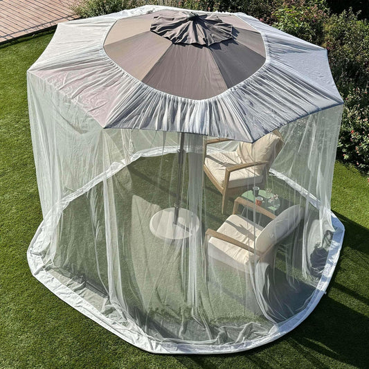 Mosquito Net for Umbrella 7.5 FT | Large Sizes & Fabric Designed for Outdoors | Insect House Screen Netting for Patio, Porch & Garden Terrace | Outside Canopy Bug & Fly Protection Enclosure