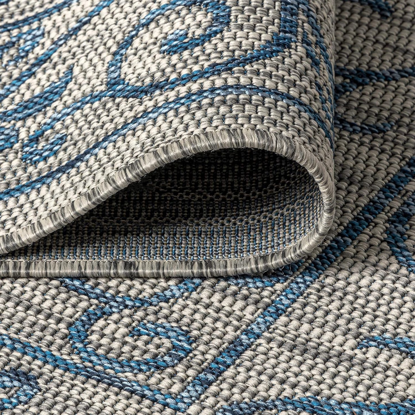 JONATHAN Y SMB106C-8TGN Charleston Vintage Filigree Textured Weave Gray/Navy 8' Octagon Indoor/Outdoor Area Rug, Non-Shedding, Stain Resistant,Fade Resistant, Easy-Cleaning for Backyard Patio, Porch